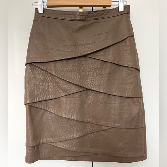 Dresses & Skirts - Leather skirt brown layered